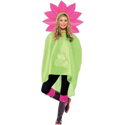 Poncho de Fiesta de Flores Smiffys - Impermeable para Adultos Poncho de Fiesta de Flores Smiffys - Impermeable para Adultos