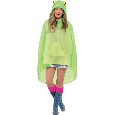 Smiffys Grön Groda Festival Poncho för Vuxna - Party Djur Regnkläder Smiffys Grön Groda Festival Poncho för Vuxna - Party Djur Regnkläder