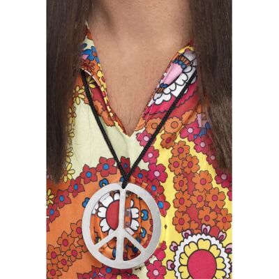 Médaille de signe de paix dorée Smiffys - Accessoire déguisement adulte Médaille de signe de paix dorée Smiffys - Accessoire déguisement adulte