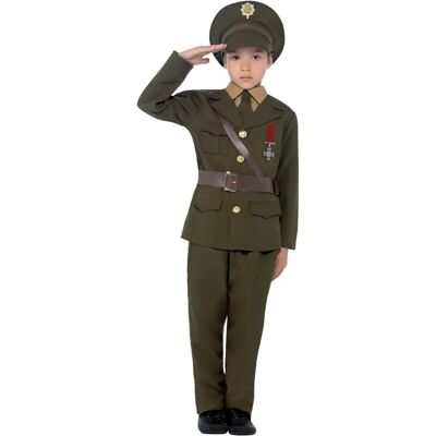 Disfraz de oficial del ejército de Smiffys - Verde, 7-9 años, grande Disfraz de oficial del ejército de Smiffys - Verde, 7-9 años, grande