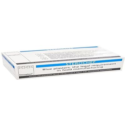 Steroplast Hypoallergen Blå Detekterbara Plåster - 100 Färger Steroplast Hypoallergen Blå Detekterbara Plåster - 100 Färger