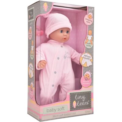 John Adams Tiny Tears - Baby Soft - Doll - 38cm Pink - Soft Bodied John Adams Tiny Tears - Baby Soft - Doll - 38cm Pink - Soft Bodied