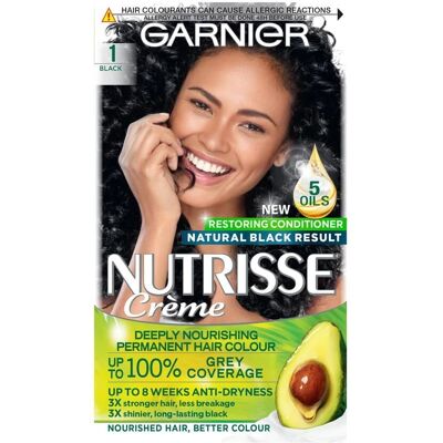 Garnier Nutrisse Black Hair Color - Nourishing, Long-Lasting, Natural Look Garnier Nutrisse Black Hair Color - Nourishing, Long-Lasting, Natural Look