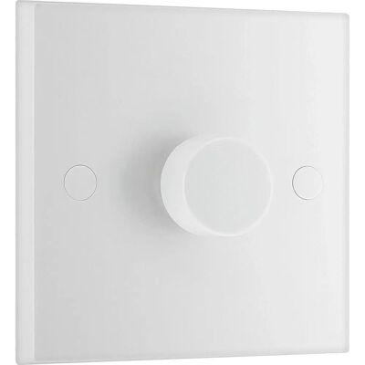 British General BG Electrical White Single Round Push Button Dimmer Light Switch - Light Switch British General BG Electrical White Single Round Push Button Dimmer Light Switch - Light Switch