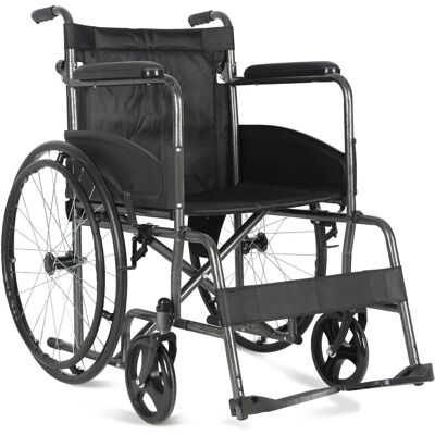 Aidapt Black Steel Self-Propelled Transit Wheelchair - Va163ham Aidapt Black Steel Self-Propelled Transit Wheelchair - Va163ham
