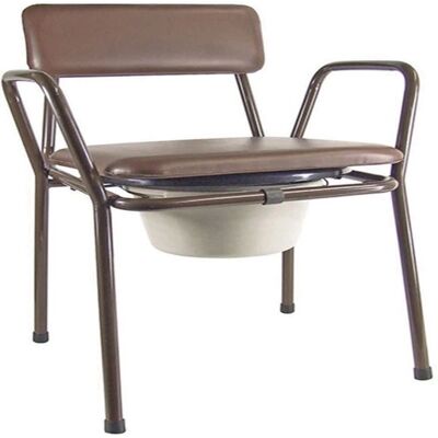 Aidapt Kent Stacking Commode - Brown - Padded Seat & Backrest - Fixed Height Aidapt Kent Stacking Commode - Brown - Padded Seat & Backrest - Fixed Height
