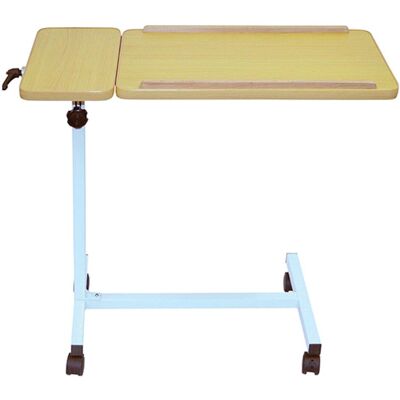 Aidapt Deluxe Height Adjustable Overbed Table - White/Wood Aidapt Deluxe Height Adjustable Overbed Table - White/Wood