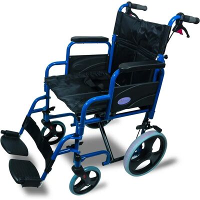 Aidapt Deluxe Steel Wheelchair - Blue - Foldable Aidapt Deluxe Steel Wheelchair - Blue - Foldable
