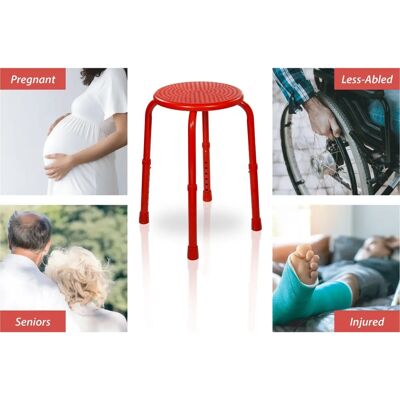 Aidapt Red Multi-Purpose Adjustable Stool - Stool Aidapt Red Multi-Purpose Adjustable Stool - Stool
