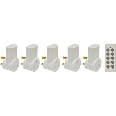 Eagle 5 Wireless Remote Control Mains Electrical Sockets Uk Plug In 13a Adapters White - Electrical Sockets Eagle 5 Wireless Remote Control Mains Electrical Sockets Uk Plug In 13a Adapters White - Electrical Sockets
