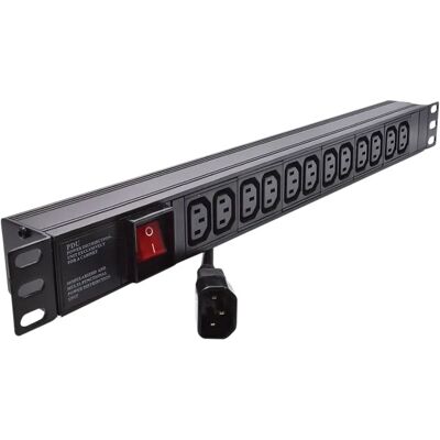 Eagle Eagle 19" Power Distribution Unit With Surge Protection IEC C13 12 Gang 1U 2m Eagle Eagle 19" Power Distribution Unit With Surge Protection IEC C13 12 Gang 1U 2m