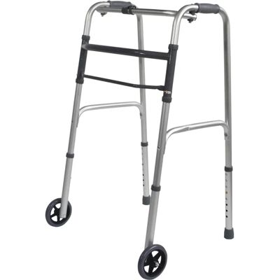 Aidapt Folding Walking Frame - Wheeled - Lightweight Aluminium - Max User 133kg Aidapt Folding Walking Frame - Wheeled - Lightweight Aluminium - Max User 133kg