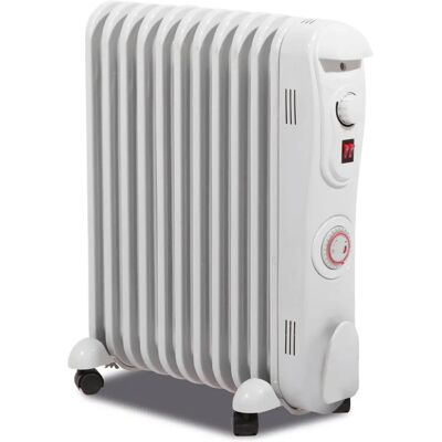 Prem-I-Air White Oil Filled Radiator - 2500W, 11 Fin, Timer - Heating Prem-I-Air White Oil Filled Radiator - 2500W, 11 Fin, Timer - Heating