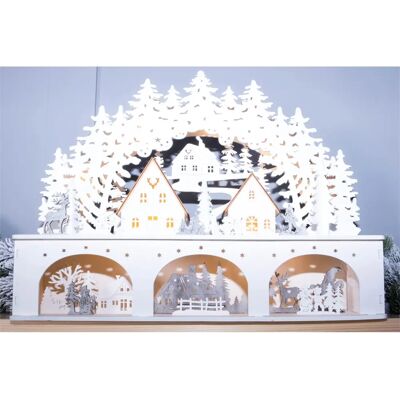 Netagon Battery Powered Wooden Light Up Festive Scene - Christmas Scene Netagon Battery Powered Wooden Light Up Festive Scene - Christmas Scene
