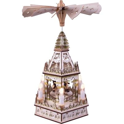 Netagon Wooden Christmas Pyramid with LED Lights - Festive Decoration Netagon Wooden Christmas Pyramid with LED Lights - Festive Decoration