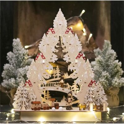 Netagon Wooden Festive Scene - Winter LED Décor Netagon Wooden Festive Scene - Winter LED Décor