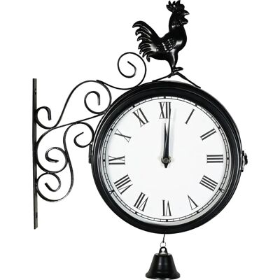 St Helens Double Sided Garden Wall Clock - 20cm Rustic Outdoor Decor St Helens Double Sided Garden Wall Clock - 20cm Rustic Outdoor Decor