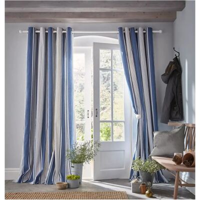 Laura Ashley Tiverton Denim Eyelet Curtains - Curtains Laura Ashley Tiverton Denim Eyelet Curtains - Curtains