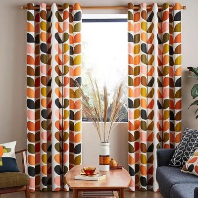 Orla Kiely Multi Stem Auburn Eyelet Curtains - Curtains Orla Kiely Multi Stem Auburn Eyelet Curtains - Curtains