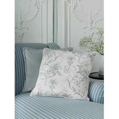 Laura Ashley Tuileries Kissen - Samt, 50x50, Grau, Grün, Blau Laura Ashley Tuileries Kissen - Samt, 50x50, Grau, Grün, Blau