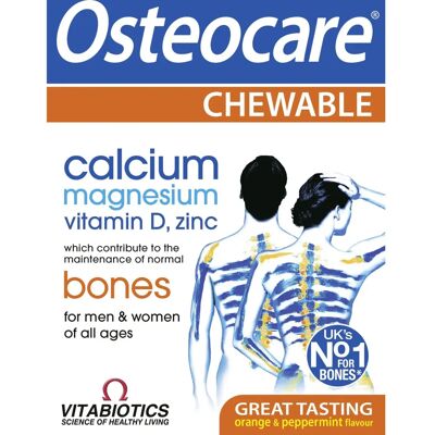 Vitabiotics Osteocare Masticables - Soutient os et dents - 30 Comprimés - Publicité Vitabiotics Osteocare Masticables - Soutient os et dents - 30 Comprimés - Publicité