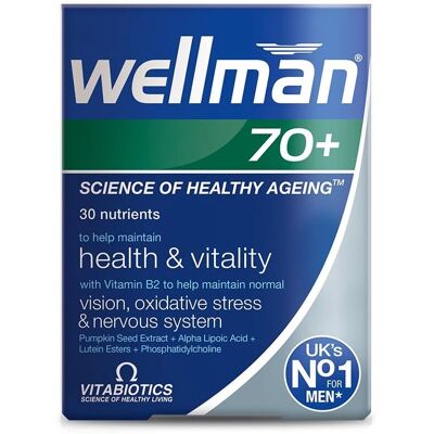 Vitabiotics Wellman 70+ Comprimés - Soutien à la santé des hommes - Publicité Vitabiotics Wellman 70+ Comprimés - Soutien à la santé des hommes - Publicité