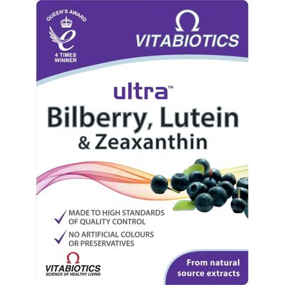 Vitabiotics Ultra Heidelbeer Lutein Zeaxanthin - 30 Tabletten Vitabiotics Ultra Heidelbeer Lutein Zeaxanthin - 30 Tabletten