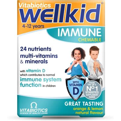 Vitabiotics Wellkid Ανοσοποιητικό Μασώμενο - Πορτοκάλι & Λεμόνι - Συμπλήρωμα διατροφής για παιδιά Vitabiotics Wellkid Ανοσοποιητικό Μασώμενο - Πορτοκάλι & Λεμόνι - Συμπλήρωμα διατροφής για παιδιά