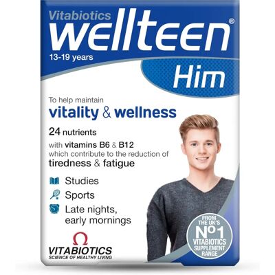 Vitabiotics Wellteen Him - Multivitamin für Jungen 13-19 - Nahrungsergänzung Vitabiotics Wellteen Him - Multivitamin für Jungen 13-19 - Nahrungsergänzung