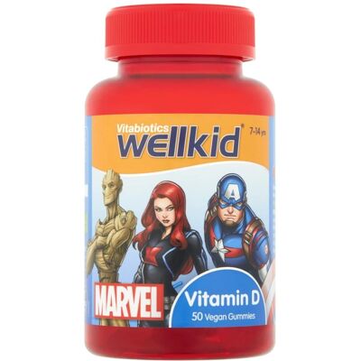 Vitabiotics Wellkid Marvel Vitamin D Vegan Strawberry - Vitamins for Kids Vitabiotics Wellkid Marvel Vitamin D Vegan Strawberry - Vitamins for Kids