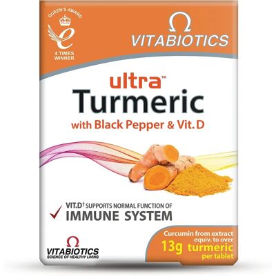 Vitabiotics Ultra Turmeric - Black Pepper & Vitamin D - 60 Tablets Vitabiotics Ultra Turmeric - Black Pepper & Vitamin D - 60 Tablets