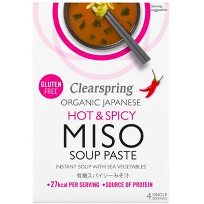 Clearspring økologisk japansk varm og krydret instant miso suppe - 60g Clearspring økologisk japansk varm og krydret instant miso suppe - 60g