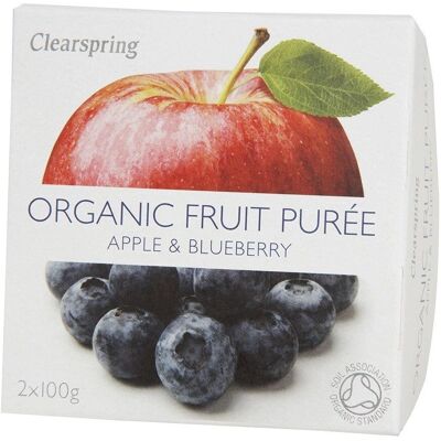 Clearspring Bio-Apfel-Blaubeer-Fruchtpüree - 2 x 100g Clearspring Bio-Apfel-Blaubeer-Fruchtpüree - 2 x 100g