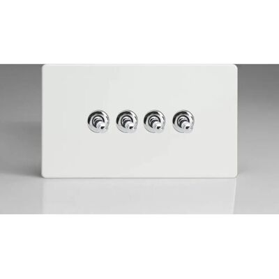 Varilight Xdqt9s 4-Gang White Toggle Switch - Switch Varilight Xdqt9s 4-Gang White Toggle Switch - Switch