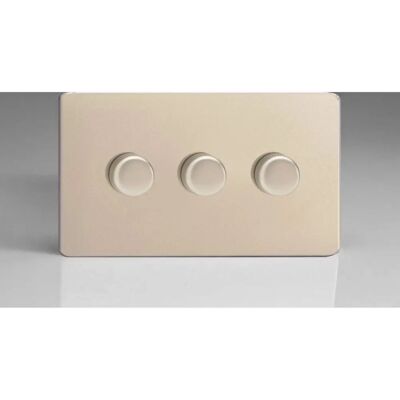 Varilight Jdndp303s Satin Chrome 3-Gang 2-Way LED Dimmer - Dimmer Varilight Jdndp303s Satin Chrome 3-Gang 2-Way LED Dimmer - Dimmer