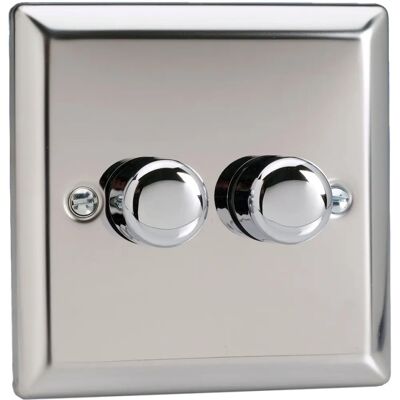 Varilight Jcp252 Mirror Chrome 2-Gang 2-Way LED Dimmer - Dimmer Switch Varilight Jcp252 Mirror Chrome 2-Gang 2-Way LED Dimmer - Dimmer Switch