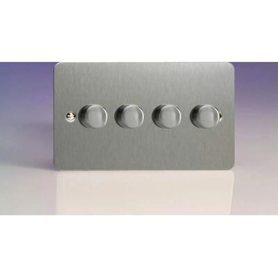 Varilight Jfsdp254 Ultraflat Brushed Steel 4 Gang 2 Way LED Dimmer - Dimmer Switch Varilight Jfsdp254 Ultraflat Brushed Steel 4 Gang 2 Way LED Dimmer - Dimmer Switch