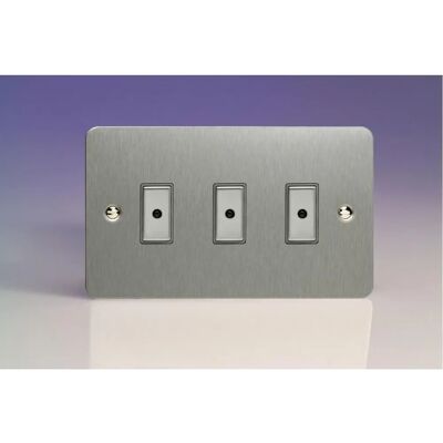 Varilight Jfse103 Ultraflat Brushed Steel 3-Gang Remote/Tactile Dimmer - Dimmer Varilight Jfse103 Ultraflat Brushed Steel 3-Gang Remote/Tactile Dimmer - Dimmer