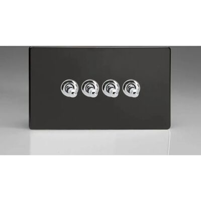 Varilight Xdlt9s 4-Gang Black 2-Way Switch - Light Switch Varilight Xdlt9s 4-Gang Black 2-Way Switch - Light Switch