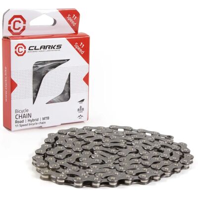 Łańcuch rowerowy Srebrny 126 ogniw 11S Clarks Łańcuch rowerowy Srebrny 126 ogniw 11S Clarks