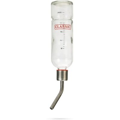 Bouteille d'eau en verre classique pour petits animaux - 350ml - Publicité Bouteille d'eau en verre classique pour petits animaux - 350ml - Publicité
