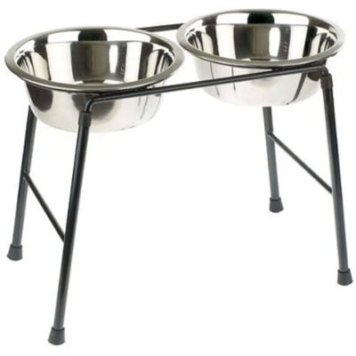 Classic Dog Bowl Stand 1.6L Double Feeder - 30cm High Classic Dog Bowl Stand 1.6L Double Feeder - 30cm High