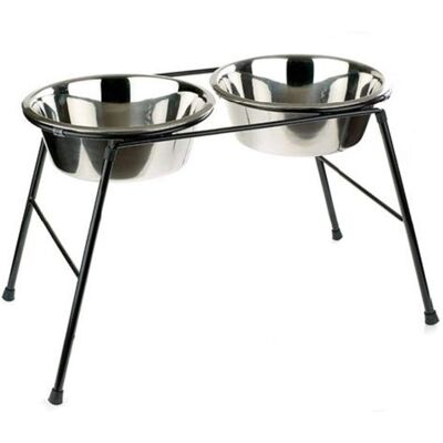 CalDEX Double Metal Dog Bowls Stand - 4L, 370mm High CalDEX Double Metal Dog Bowls Stand - 4L, 370mm High