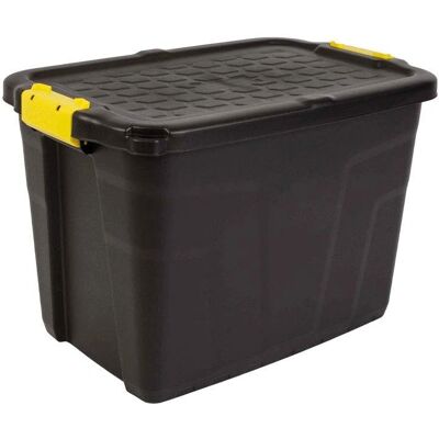 Hållbar förvaringsbox Strata - 60L Svart/Gul - Förvaringsbox Hållbar förvaringsbox Strata - 60L Svart/Gul - Förvaringsbox