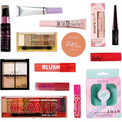 Technic Mega Trends 14 Piece Cosmetic Gift Set - Full Size - Eyes, Cheeks, Face & Lips - Vegan Technic Mega Trends 14 Piece Cosmetic Gift Set - Full Size - Eyes, Cheeks, Face & Lips - Vegan