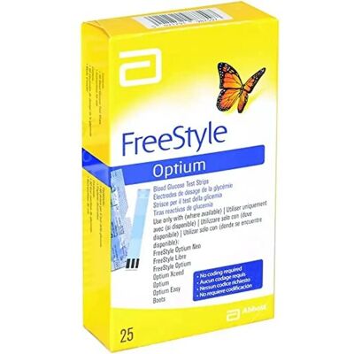 Strisce per glicemia FreeStyle Optium Abbott - 25 pezzi Strisce per glicemia FreeStyle Optium Abbott - 25 pezzi
