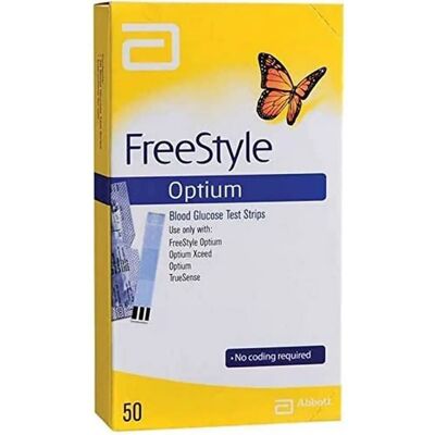 Abbott Freestyle Optium Test Strips - 50 pcs - Blood Glucose Monitoring Abbott Freestyle Optium Test Strips - 50 pcs - Blood Glucose Monitoring