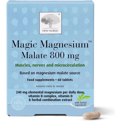 New Nordic Magic Magnesium Malate 800mg - Muscles, Nerves & Circulation - Dietary Supplement New Nordic Magic Magnesium Malate 800mg - Muscles, Nerves & Circulation - Dietary Supplement