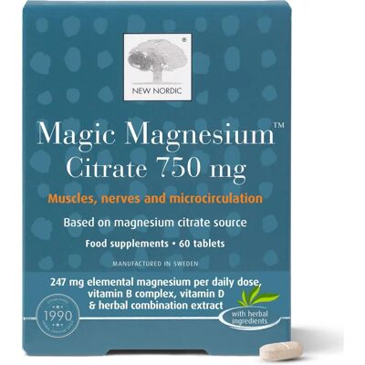 New Nordic Citrato di magnesio 750mg - Muscoli, nervi e circolazione - Integratore alimentare New Nordic Citrato di magnesio 750mg - Muscoli, nervi e circolazione - Integratore alimentare