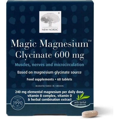New Nordic Magnesio Glicinato 600mg - Músculos, Nervios y Microcirculación New Nordic Magnesio Glicinato 600mg - Músculos, Nervios y Microcirculación